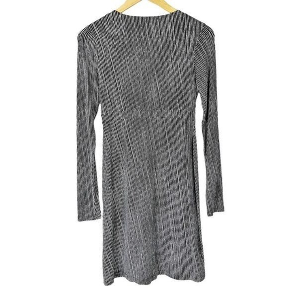 Athleta Black White Micro Dot Wrap It Up Faux Wrap Dress XXS Balletcore Athletic - Picture 3 of 6